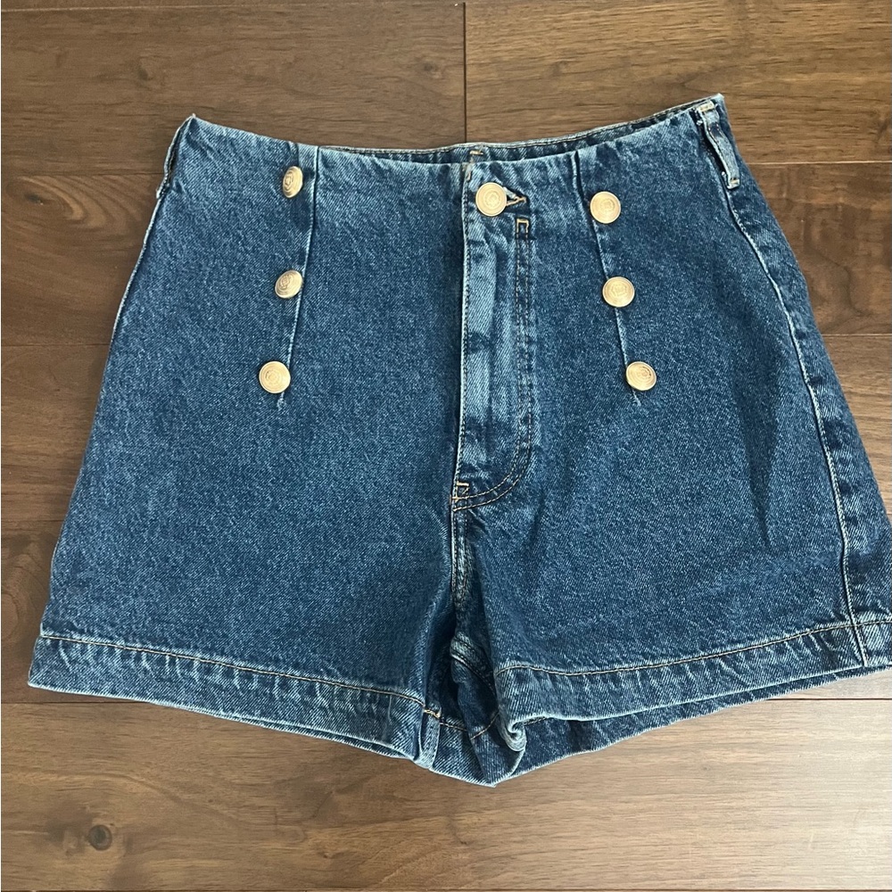 Zara sailor high rise jean shorts